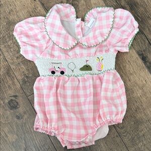 Pink Checkered Baby Romper